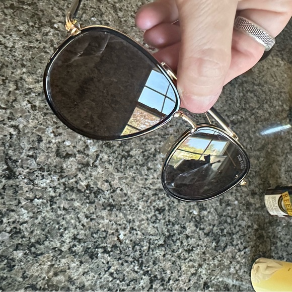 SOLD @ TRR - Tom Ford TF0666 Tripp Aviator Sunglasses 58mm, Black on Gold. - Picture 6 of 6